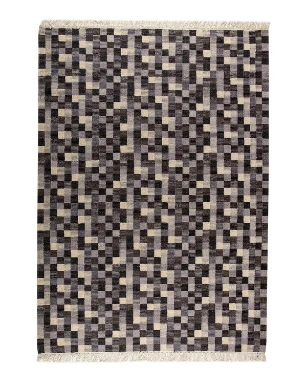 Kateha Tapis tissé à la main gris Small Box 240x170 cm