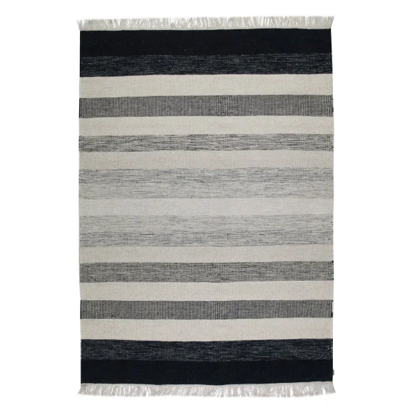 Kateha Tapis Tofta wave 170 x 240 cm Blanc-noir