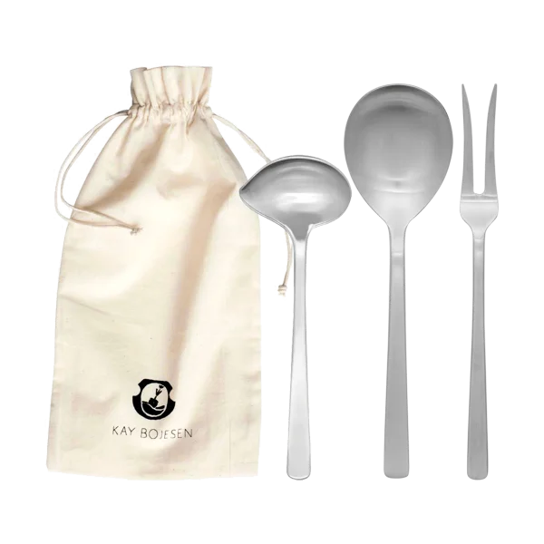 Kay Bojesen Set de service Grand Prix 3 pièces Matte steel