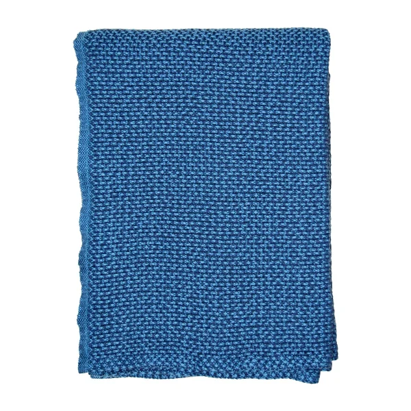 Klippan Yllefabrik Couverture en coton Basket 130x180 cm Sea blue (bleu)