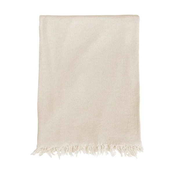 Klippan Yllefabrik Plaid Boheme en coton 130x170 cm Beige