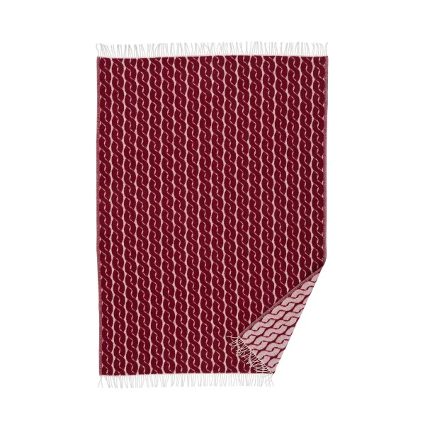 Klippan Yllefabrik Plaid Knit en laine 130x200 cm Bordeaux
