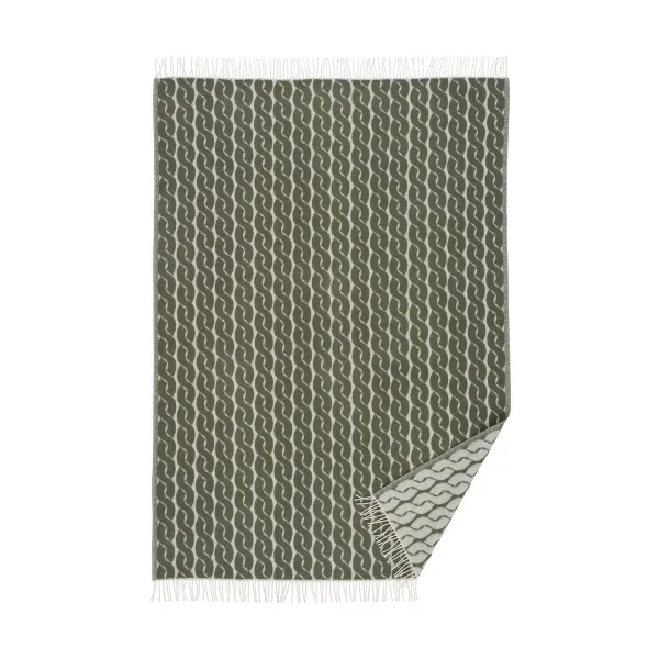 Klippan Yllefabrik Plaid Knit en laine 130x200 cm Pine