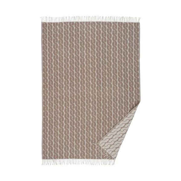 Klippan Yllefabrik Plaid Knit en laine 130x200 cm Sand
