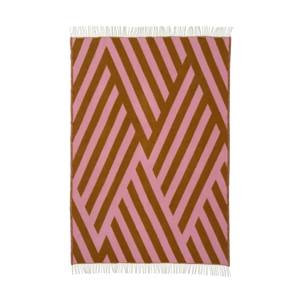 Klippan Yllefabrik Plaid Tangent en laine 130x200 cm Pink-carmel
