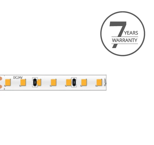 Klus Bande LED - largeur 0,5cm, longueur 500cm - 24Vdc - dimmable - 9,1W LED par mètre - 196 LED par mètre - IP20 - 2700K