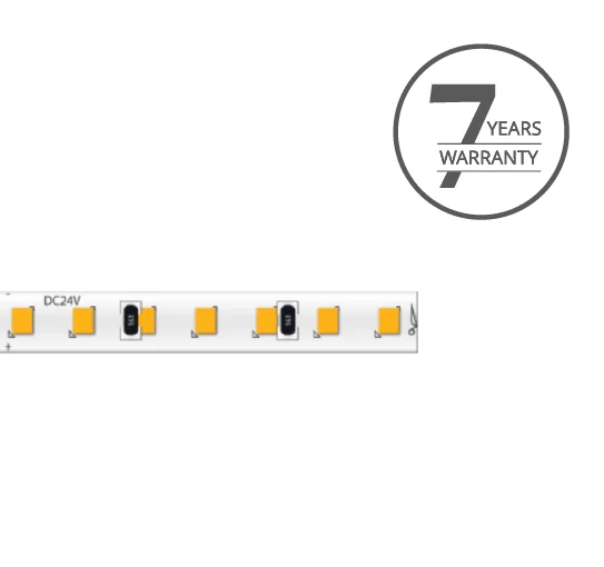Klus Bande LED - largeur 0,5cm, longueur 500cm - 24Vdc - dimmable - 9,1W LED par mètre - 196 LED par mètre - IP20 - 3000K