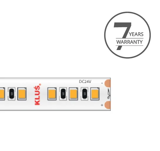 Klus Bande LED - largeur 0,8cm, longueur 500cm - 24Vdc - dimmable - 14,4W LED par mètre - 120 LED par mètre - IP20 - 4000K