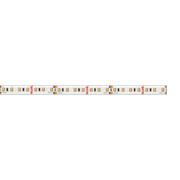 Klus Bande LED - largeur 0,8cm, longueur 500cm - 24Vdc - dimmable - 14,4W LED par mètre - 140 LED par mètre - IP20 - 2700K