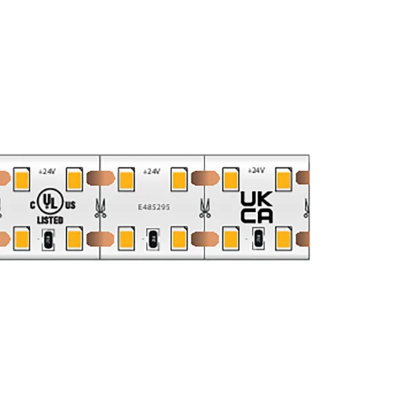 Klus bande LED - largeur 1,8cm, longueur 500cm - 24Vdc - dimmable - 19,2W par mètre - 280 LED par mètre - IP20 - 2700K