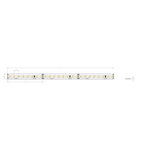 Klus Bande LED - largeur 1cm, longueur 500cm - 24Vdc - dimmable - 24W LED par mètre - 160 LED par mètre - 5000K