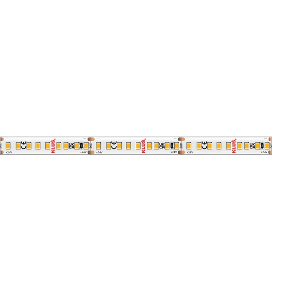KLUS Bande LED - largeur 1cm, longueur 500cm - 24Vdc - dimmable - 4,8W LED par mètre - 180 LED par mètre - IP20 - 3000K