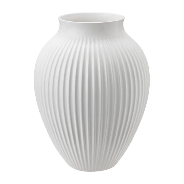 Knabstrup Keramik Vase rainuré Knabstrup 35 cm Blanc