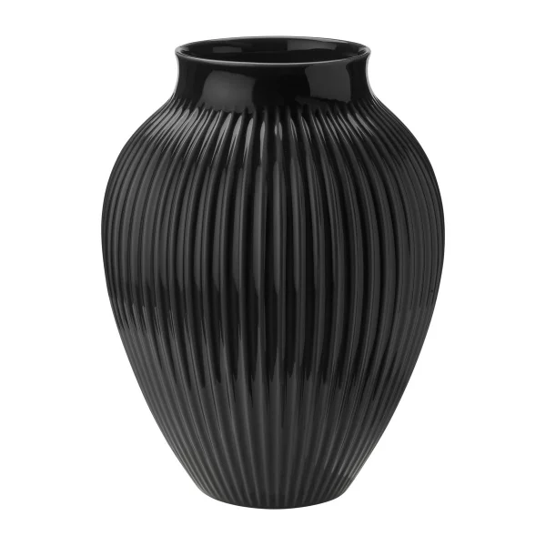 Knabstrup Keramik Vase rainuré Knabstrup 35 cm Noir