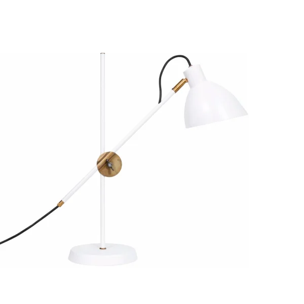 Konsthantverk Lampe de table KH1 blanc mat, laiton brut