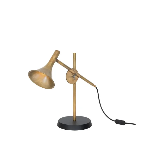 Konsthantverk Lampe de table Megafon laiton brut, pied noir