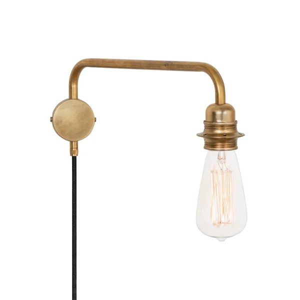 Konsthantverk Lampe murale Edison bras vers le bas laiton brut