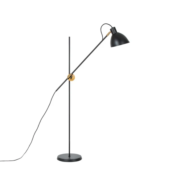 Konsthantverk Lampe sur pied KH1 noir mat, laiton brut