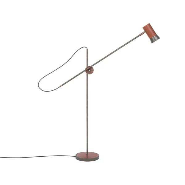 Konsthantverk Lampe sur pied Kusk oxyde de fer/cuir