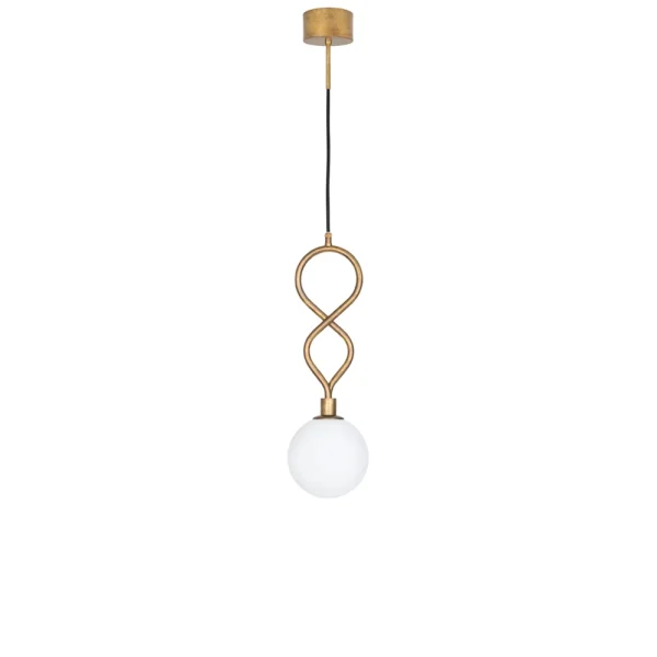 Konsthantverk Pendule Eld Klot laiton brut, blanc mat