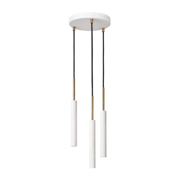 Konsthantverk Suspension Stav 3 coupelle de plafond ronde Laiton brut/blanc