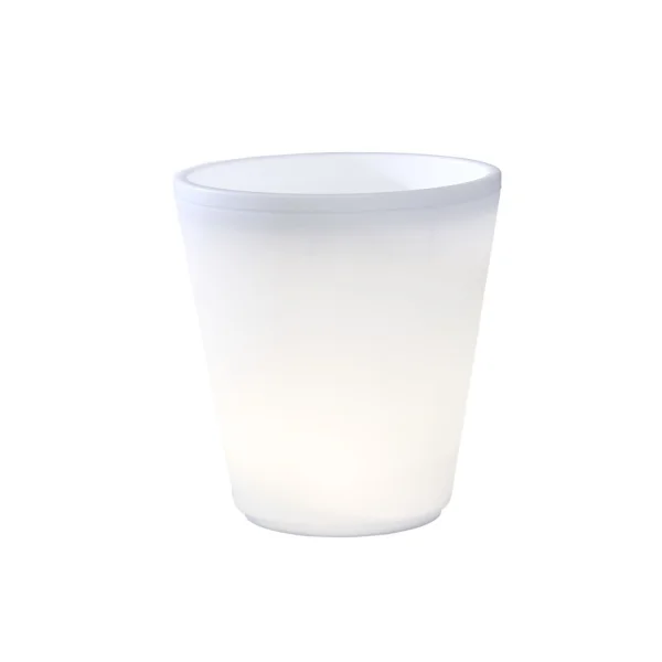 Konstsmide Assisi Big - pot de fleurs - 37 x 40 x 37 cm - 2,4W LED inclus - IP44 - blanc