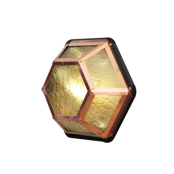Konstsmide Castor - applique murale d'extérieur - 33 x 11 x 30 cm - IP23 - cuivre et transparent