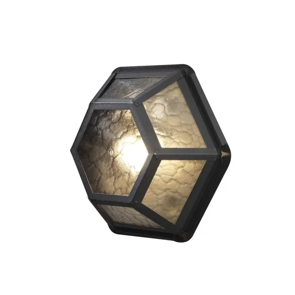 Konstsmide Castor - applique murale d'extérieur - 33 x 11 x 30 cm - IP23 - noir et transparent