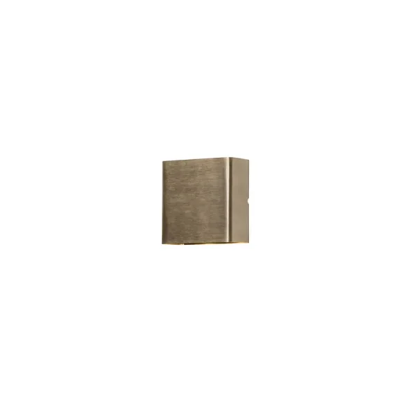 Konstsmide Chieri Square - applique murale extérieure - 11 x 6 x 11 - 4W LED inclus - IP54 - laiton