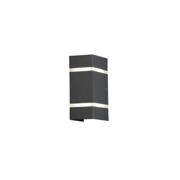 Konstsmide Cremona - applique murale extérieure - 8,5 x 11,5 x 19,5 cm - 6W LED inclus - IP54 - anthracite