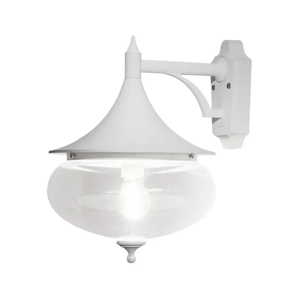 Konstsmide Libra - applique murale d'extérieur - 28 x 36 x 39,5 cm - IP23 - blanc mat et transparent