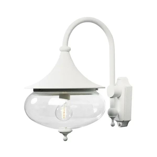 Konstsmide Libra Down - applique murale d'extérieur - 28 x 41 x 44,5 cm - IP23 - blanc mat et transparent