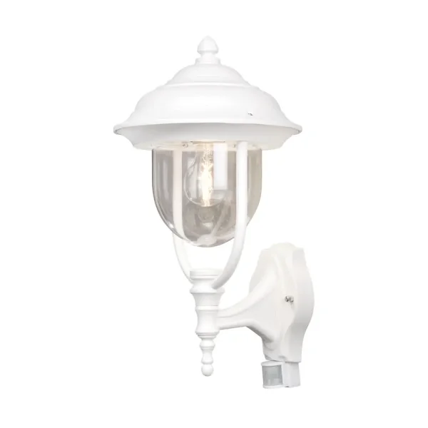 Konstsmide Parma Up – applique murale extérieure avec capteur – 24 x 29 x 48 cm – IP44 – blanc mat
