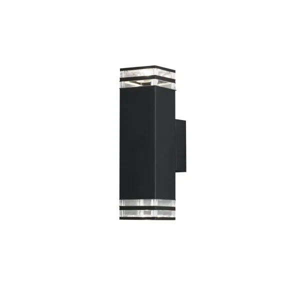 Konstsmide Pollux - applique murale d'extérieur - 7,5 x 11,5 x 27,5 cm - IP44 - noir