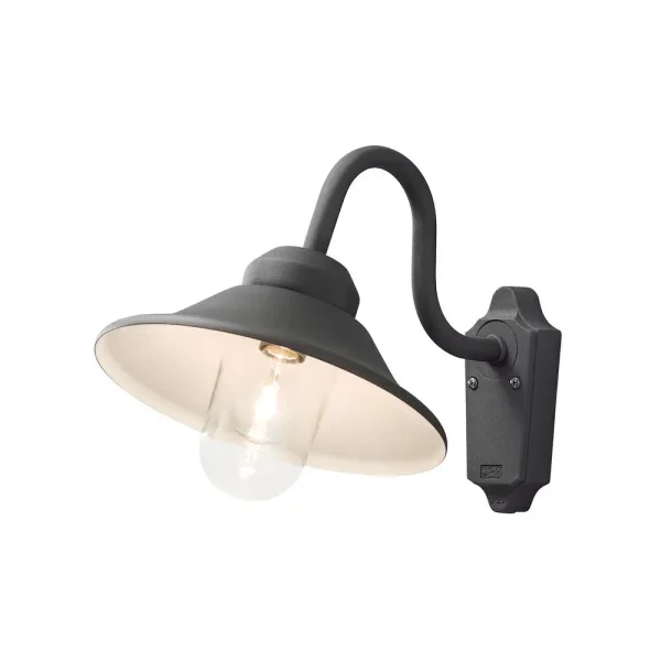 Konstsmide Vega - applique murale d'extérieur - 29,5 x 44 x 30 cm - IP23 - noir mat