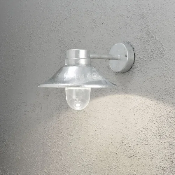 Konstsmide Vega – applique murale extérieure – 29 x 36 x 26,5 cm – 8W LED dimmable inclus – IP54 – acier galvanisé