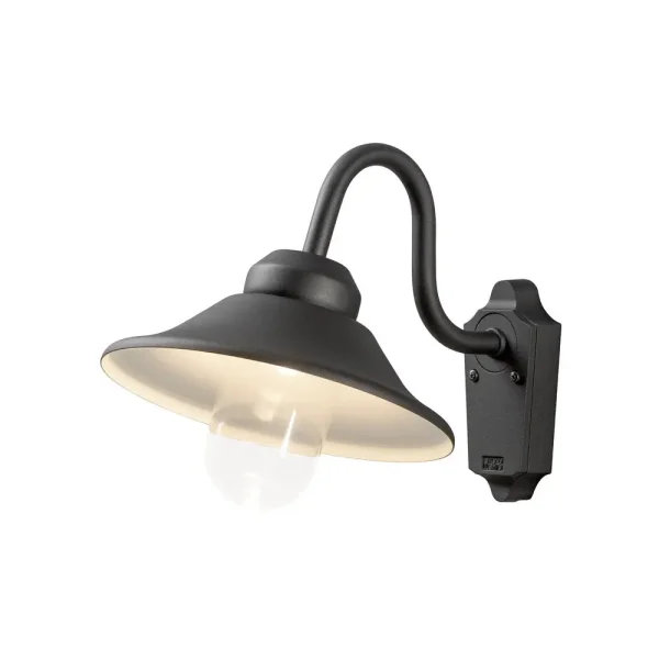 Konstsmide Vega - lampe murale extérieure - 29,5 x 44 x 30 cm - LED dimmable de 8W incl. - IP44 - noir