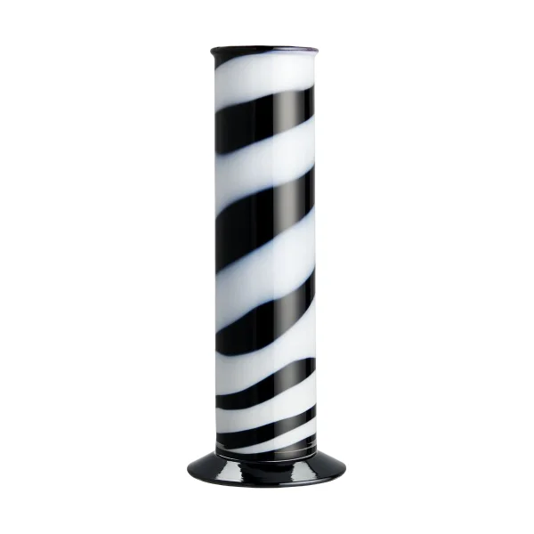 Kosta Boda Vase cylindre Lab 30 cm Noir-blanc