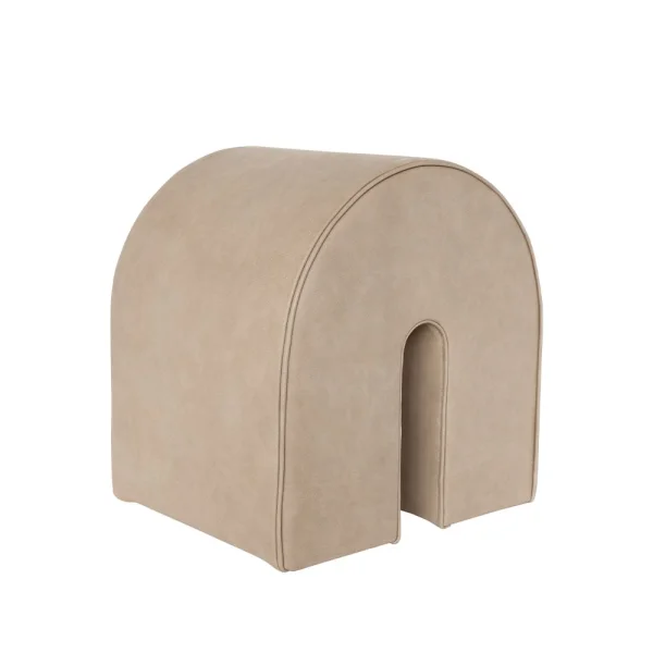 Kristina Dam Studio Pouf Curved cuir light brown