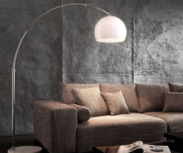 Lampe Big-Deal éco lounge arc marbre blanc réglable