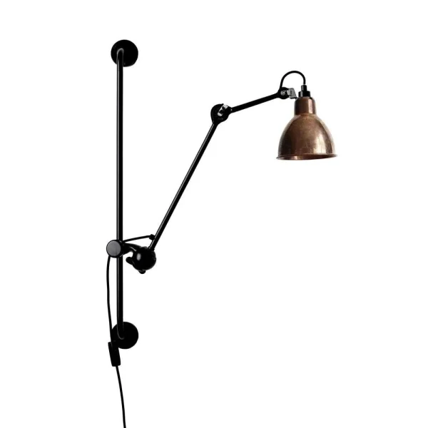 Lampe Gras - 210 Applique Murale Noir/Cuivre Brut/Blanc Lampe Gras