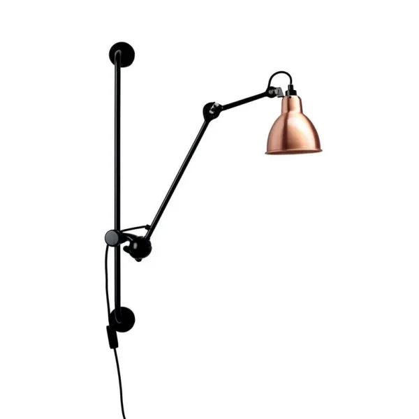Lampe Gras - 210 Applique Murale Noir/Cuivre/Blanc
