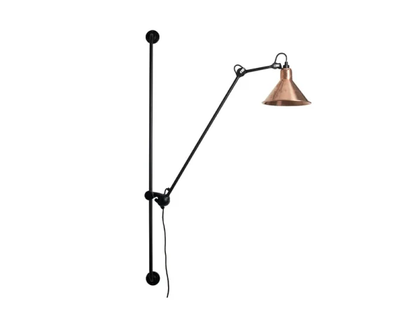 Lampe Gras - 214 Applique Murale Conic Noir/Cuivre Brut/Blanc
