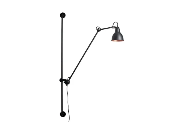 Lampe Gras - 214 Applique Murale Round Noir/Noir/Cuivre