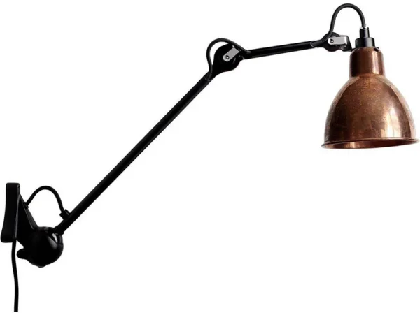 Lampe Gras - 222 XL Applique Murale Black/Raw Copper