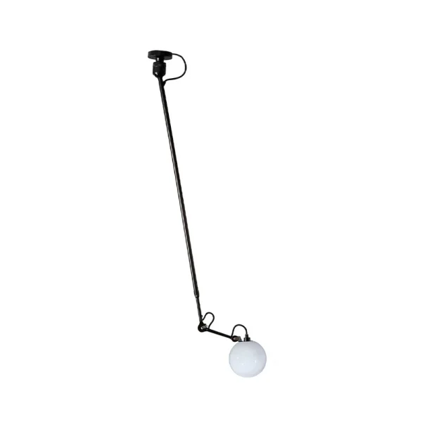 Lampe Gras - 302 L Plafonnier Ø175 Noir/Opale Verre