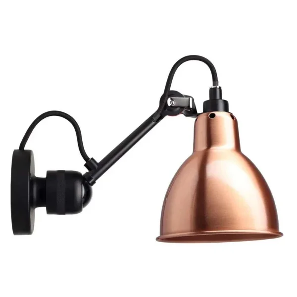 Lampe Gras - 304 Applique Murale Noir/Cuivre/Blanc