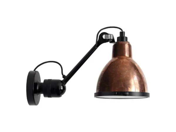 Lampe Gras - 304 Classic Outdoor Seaside Applique Murale Noir/Cuivre Brut/Blanc