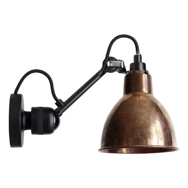 Lampe Gras - 304CA Applique Murale Noir/Cuivre Brut