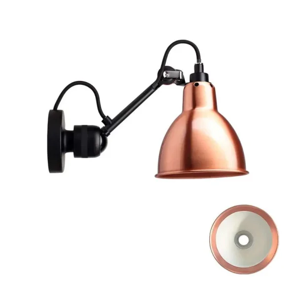 Lampe Gras - 304CA Applique Murale Noir/Cuivre/Blanc